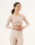 Top cropped manga longa Bloom