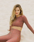 Top cropped manga longa Floral Búzios