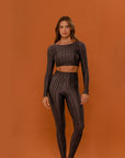 Top cropped manga longa Little Hearts