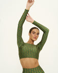 Top cropped manga longa Verve