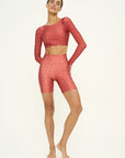 Top cropped manga longa Galaxy