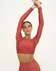 Top cropped manga longa Galaxy