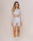 Top cropped manga longa Prayer