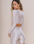 Top cropped manga longa Prayer
