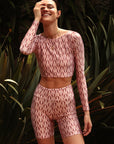 Top cropped manga longa Tropical Bird
